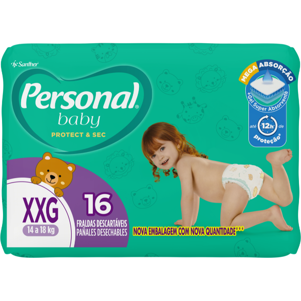 imagem de Fralda Personal Jumbo Baby Prot/Sec Xxg 16