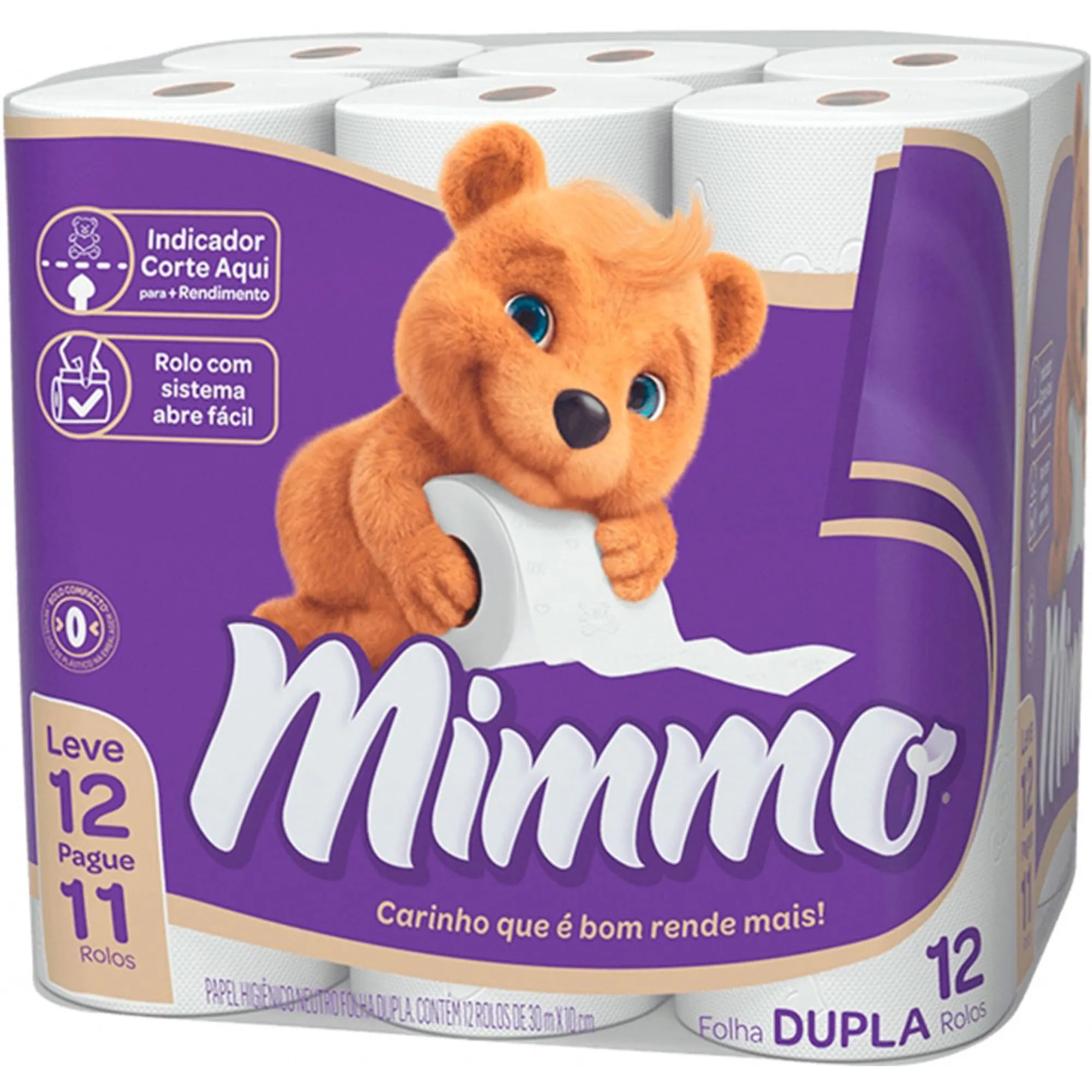 imagem de Papel Higienico Mimmo Roxo 30M L12P11