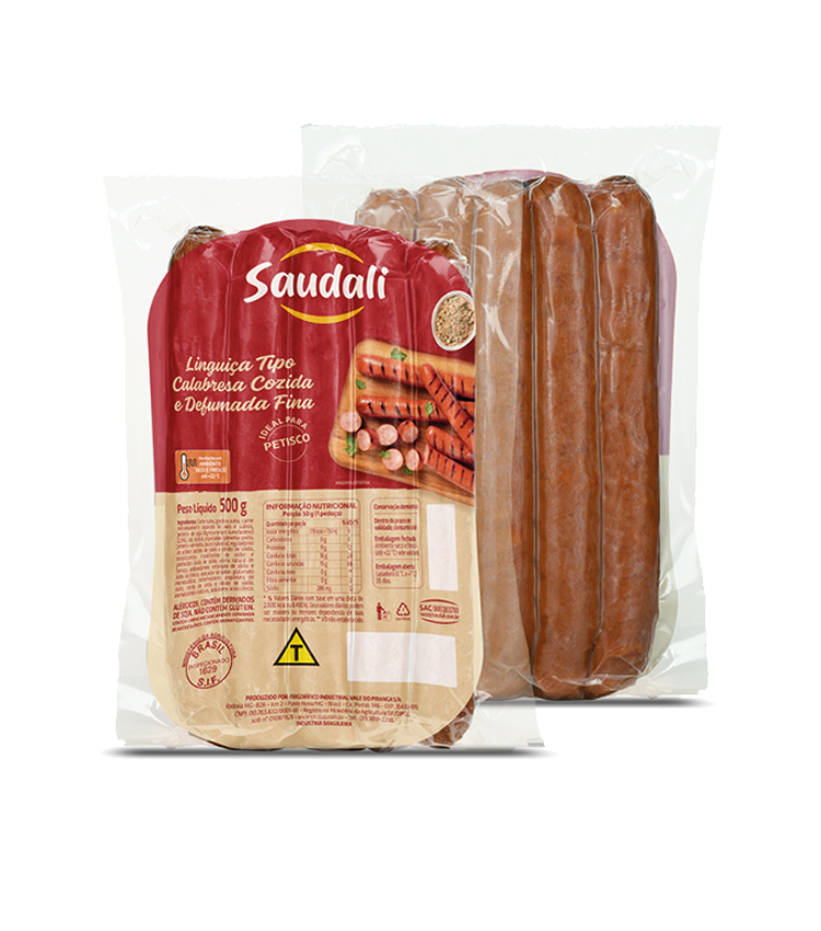 imagem de Linguica Saudali Calabresa Fina 500G
