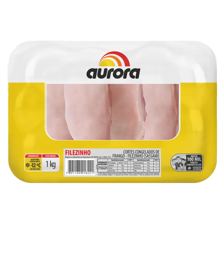 imagem de Carne Frango Aurora Filezinho Peito Bdj 1Kg