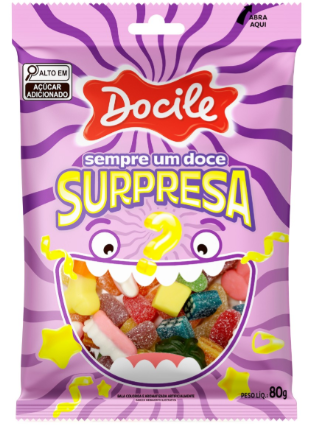 imagem de Bala Docile Gelatines Surpresa 80G