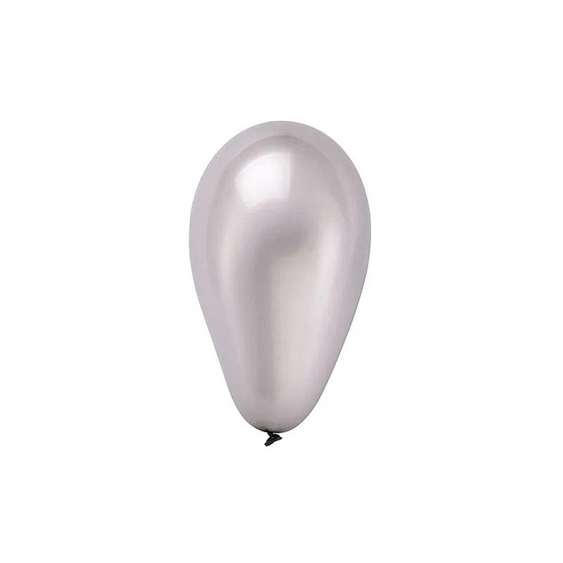 imagem de BALAO LATEX PERA N.7 METALICO PRATA C/50