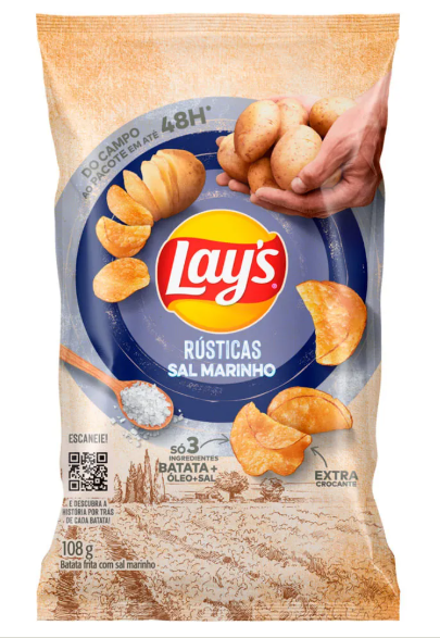 imagem de Batata Elma Chips Lays Rusticas Sal Mar 108G