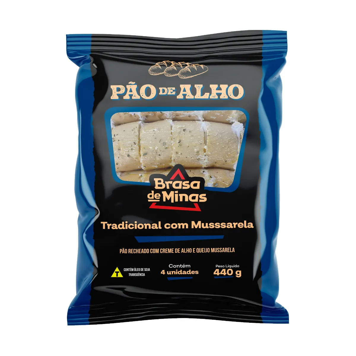 imagem de Pao De Alho Brasa De Minas Tradicional Com Mussarela 440G