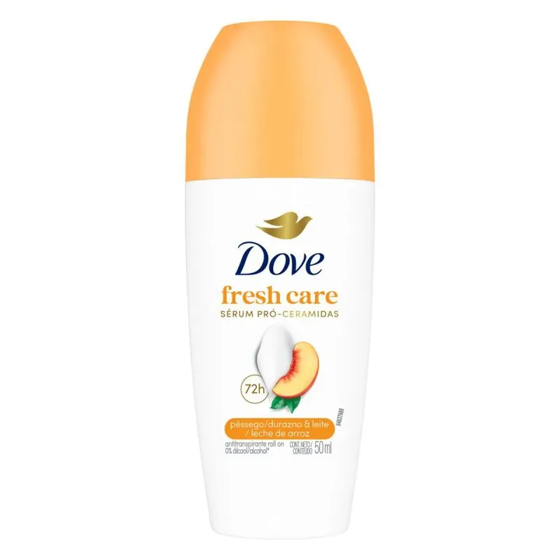 imagem de Desodorante Dove Roll On Fem 50Ml Fresh Care Pessego e Leite Arroz