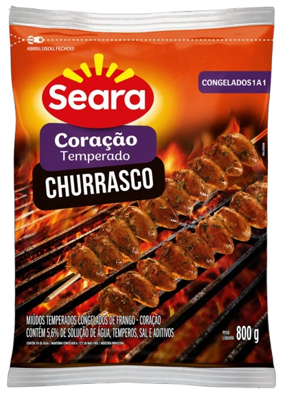 imagem de Carne Frango Seara Coracao Congelado Temperado Churrasco Pct 800G