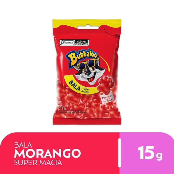 imagem de Bala Bubbaloo Morango 15G