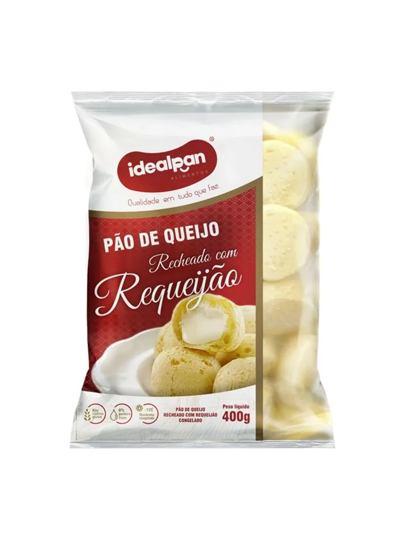 imagem de Pao Queijo Idealpan Recheado Requeijao 800G