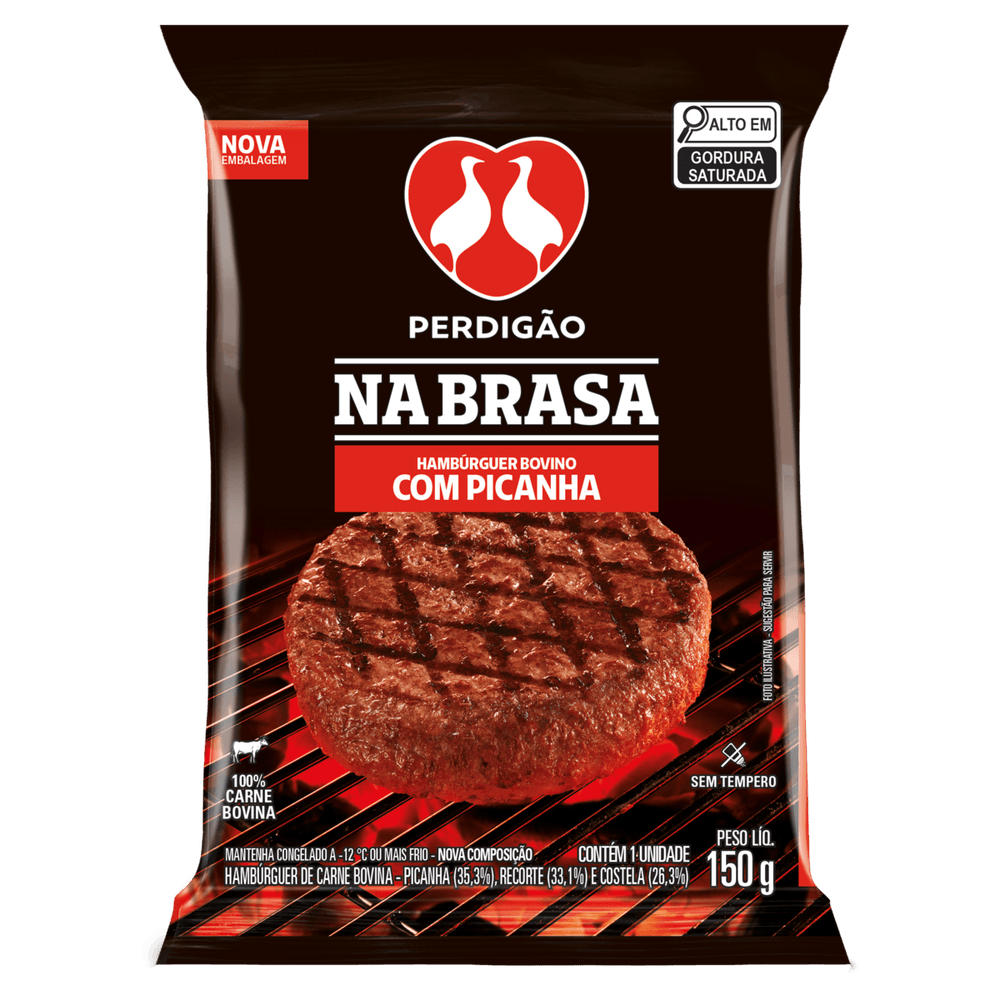 imagem de Hamb Perdigao Bovino Picanha Na Brasa 150G