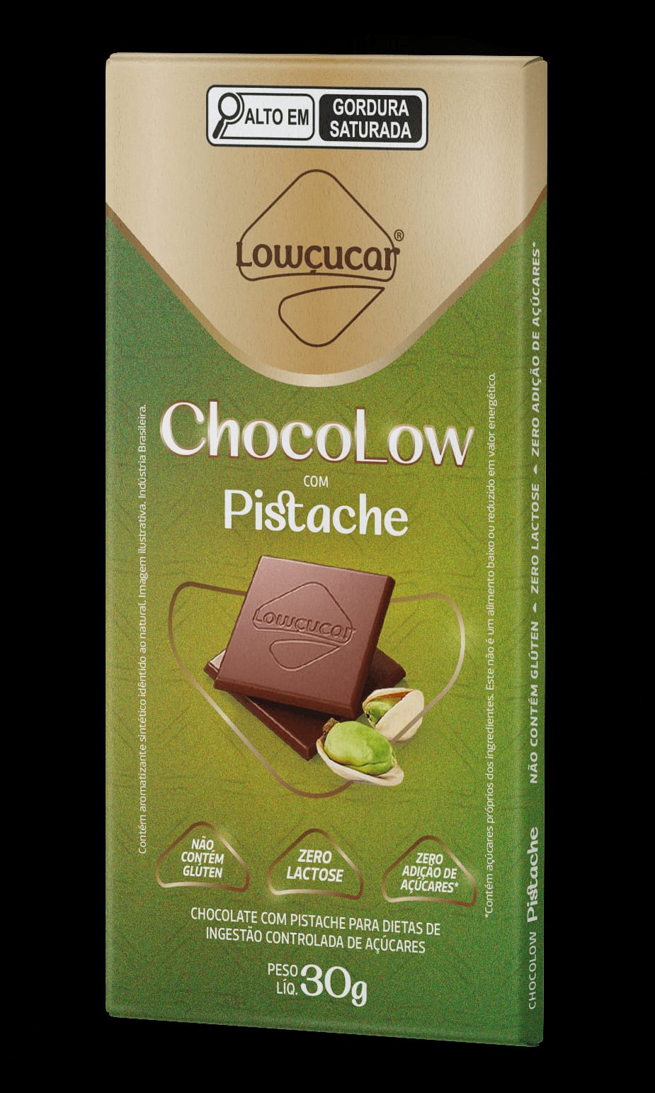 imagem de Chocolate Low?ucar Chocolow Com Pistache Zero 30G