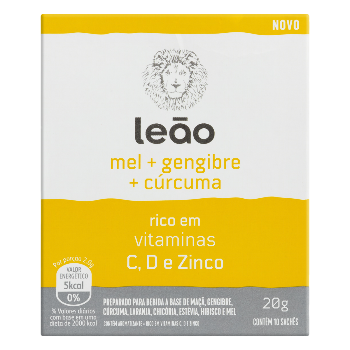 imagem de Cha Leao Mel/Geng/Curc Rico Vitamanho Com 10