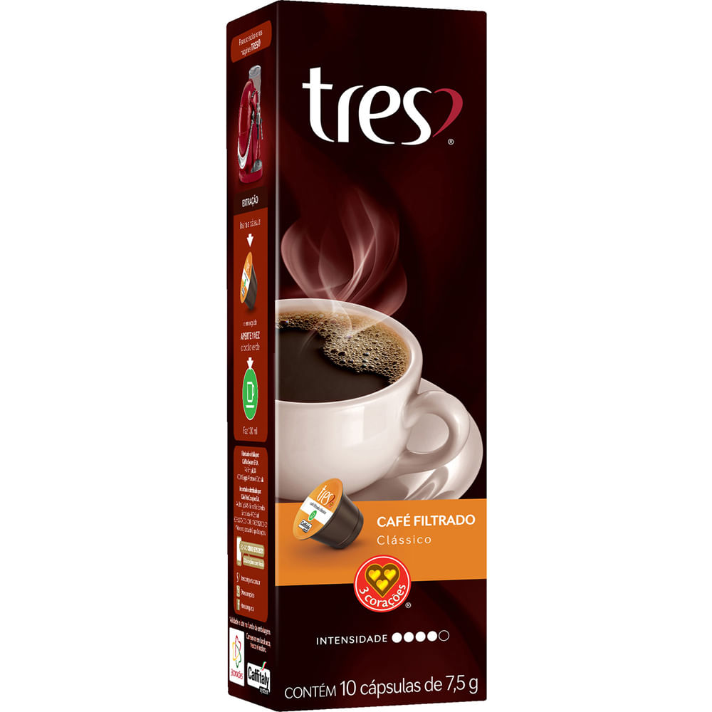imagem de Capsula 3 Coracoes Cafe Classi 7,5G Com 10