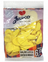 imagem de Balao Junco Latex Liso Numero 65 Amarelo Com 50