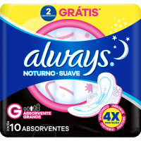 imagem de Absorvente Always Com Aba Not C/Aba Leve 10 Pague 8 Suave